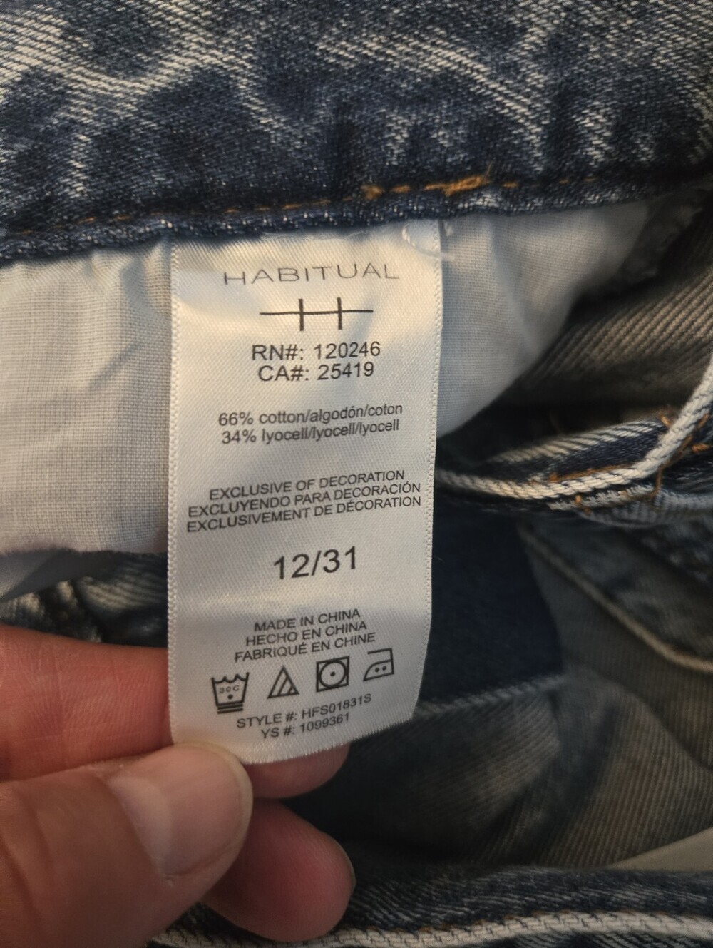 HABITUAL Denim A-line Midi Skirt with Matching Belt Size 12/31 - Picture 8 of 12